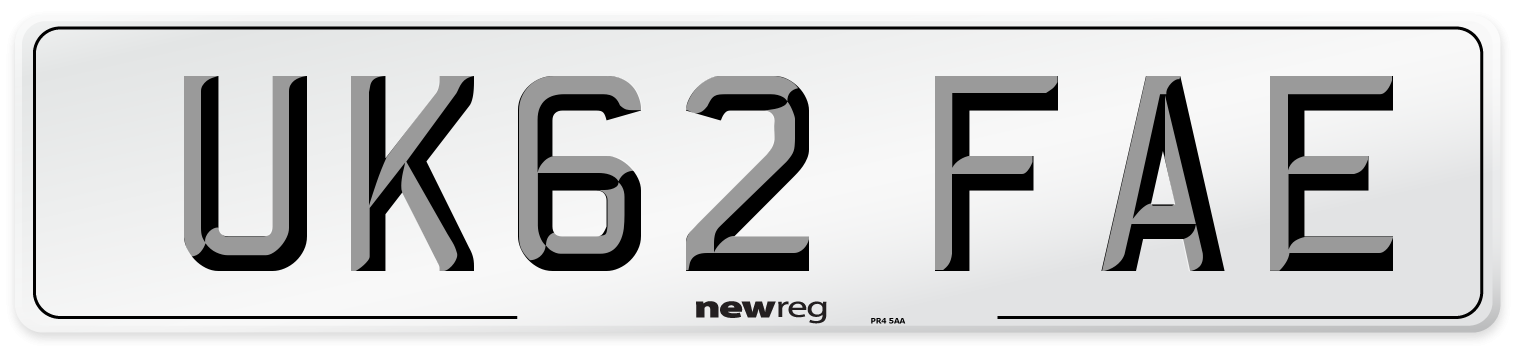 UK62 FAE Number Plate from New Reg